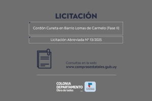 Intendencia realizará Cordón Cuneta en Barrio Lomas, Carmelo